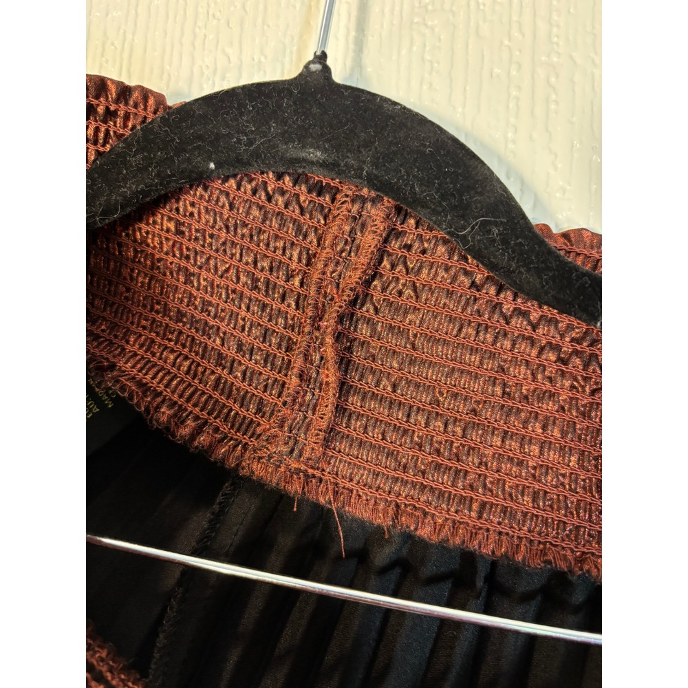 House of Harlow 1960 Pleated Shimmering Copper Party Skirt Sz M Fall - Picture 14 of 15